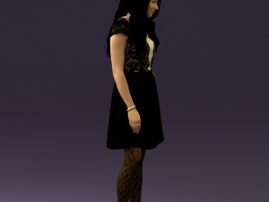 woman in black white blouse 0603 3d print ready Modèles 3D en vedette