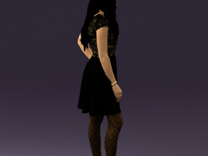 woman in black white blouse 0603 3d print ready Modèles 3D en vedette