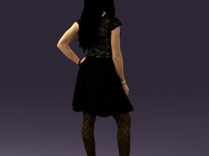 woman in black white blouse 0603 3d print ready Modèles 3D en vedette