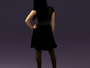 woman in black white blouse 0603 3d print ready Modèles 3D en vedette