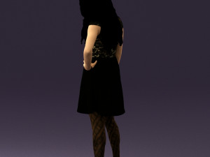 woman in black white blouse 0603 3d print ready Modèles 3D en vedette