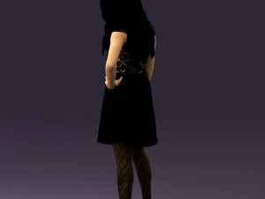 woman in black white blouse 0603 3d print ready 3D Print Model