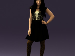woman in black white blouse 0603 3d print ready Modèles 3D en vedette
