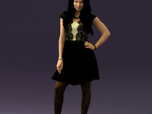woman in black white blouse 0603 3d print ready 3D Print Model