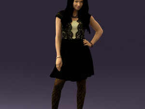 woman in black white blouse 0603 3d print ready Modèles 3D en vedette