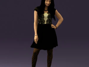 woman in black white blouse 0603 3d print ready 3D Print Model