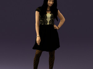 woman in black white blouse 0603 3d print ready Modèles 3D en vedette
