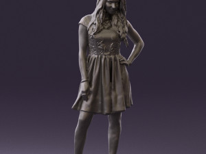 woman in black white blouse 0603 3d print ready Modèles 3D en vedette
