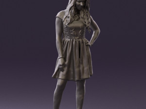 woman in black white blouse 0603 3d print ready Modèles 3D en vedette