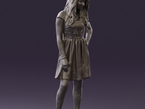 woman in black white blouse 0603 3d print ready Modèles 3D en vedette