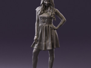 woman in black white blouse 0603 3d print ready Modèles 3D en vedette