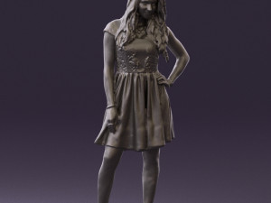 woman in black white blouse 0603 3d print ready Modèles 3D en vedette