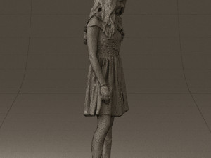 woman in black white blouse 0603 3d print ready Modèles 3D en vedette