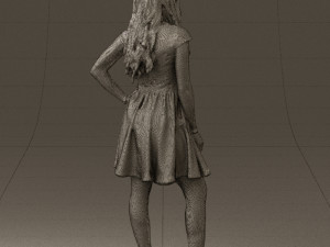 woman in black white blouse 0603 3d print ready Modèles 3D en vedette