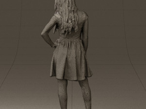 woman in black white blouse 0603 3d print ready Modèles 3D en vedette
