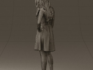 woman in black white blouse 0603 3d print ready Modèles 3D en vedette