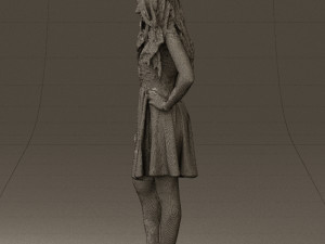 woman in black white blouse 0603 3d print ready Modèles 3D en vedette
