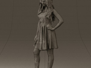 woman in black white blouse 0603 3d print ready Modèles 3D en vedette