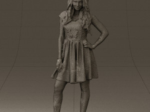 woman in black white blouse 0603 3d print ready Modèles 3D en vedette