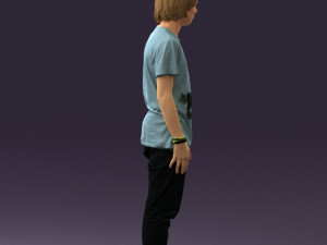 junior in blue shirt jeans 0589 3D Model