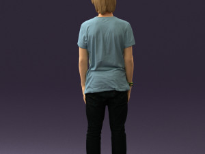 junior in blue shirt jeans 0589 3D Model