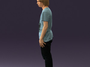 junior in blue shirt jeans 0589 3D Model