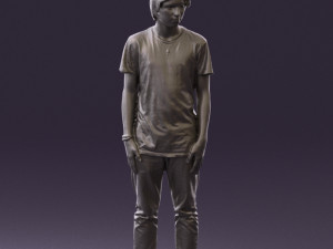 junior in blue shirt jeans 0589 3D Model