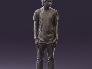 junior in blue shirt jeans 0589 3D Model