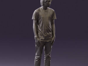 junior in blue shirt jeans 0589 3D Model