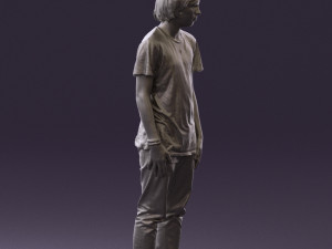 junior in blue shirt jeans 0589 3D Model