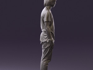 junior in blue shirt jeans 0589 3D Model