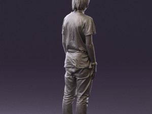 junior in blue shirt jeans 0589 3D Model