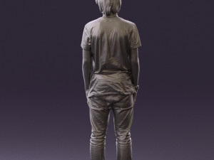 junior in blue shirt jeans 0589 3D Model