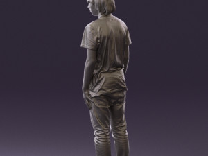 junior in blue shirt jeans 0589 3D Model