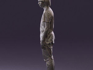 junior in blue shirt jeans 0589 3D Model