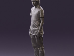 junior in blue shirt jeans 0589 3D Model
