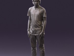 junior in blue shirt jeans 0589 3D Model