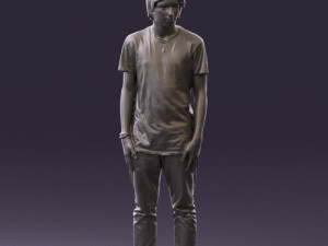 junior in blue shirt jeans 0589 3D Model