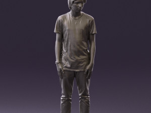 junior in blue shirt jeans 0589 3D Model