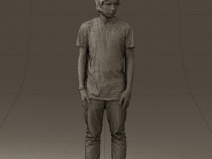 junior in blue shirt jeans 0589 3D Model