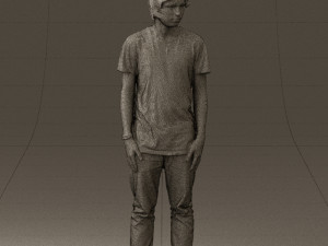 junior in blue shirt jeans 0589 3D Model