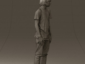 junior in blue shirt jeans 0589 3D Model