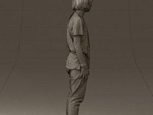 junior in blue shirt jeans 0589 3D Model