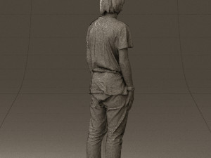 junior in blue shirt jeans 0589 3D Model