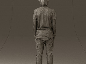 junior in blue shirt jeans 0589 3D Model