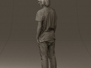 junior in blue shirt jeans 0589 3D Model