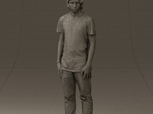 junior in blue shirt jeans 0589 3D Model