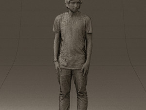 junior in blue shirt jeans 0589 3D Model