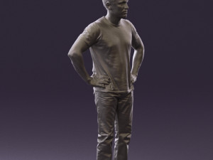 man in green-gray shirt 0590 3D Model