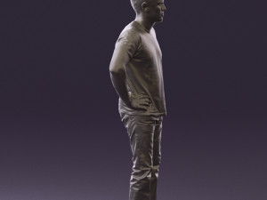 man in green-gray shirt 0590 3D Model